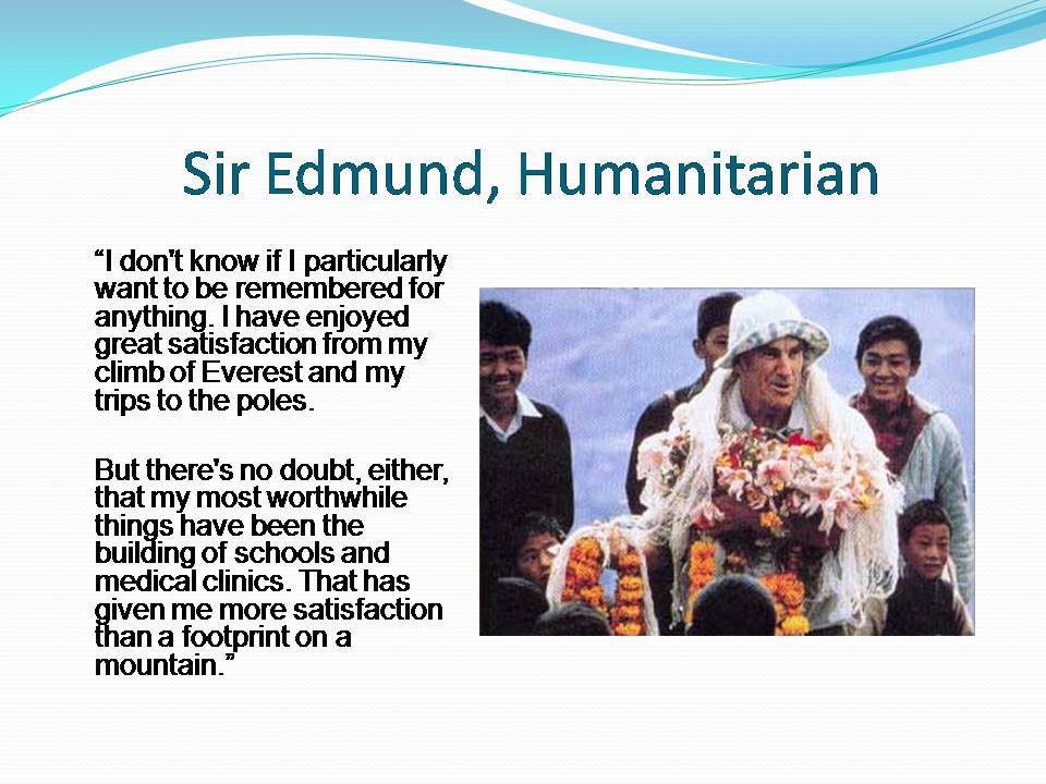 Slide #6, Sir Edmund Hillary Mountain Legacy Medal 2017 presentation event
